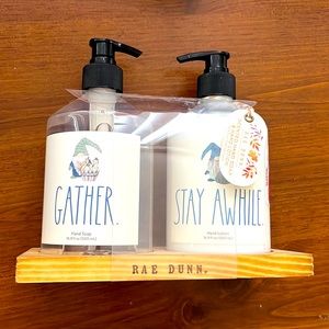 Rae Dunn soap and lotion Gather and Stay Awhile. Vanilla